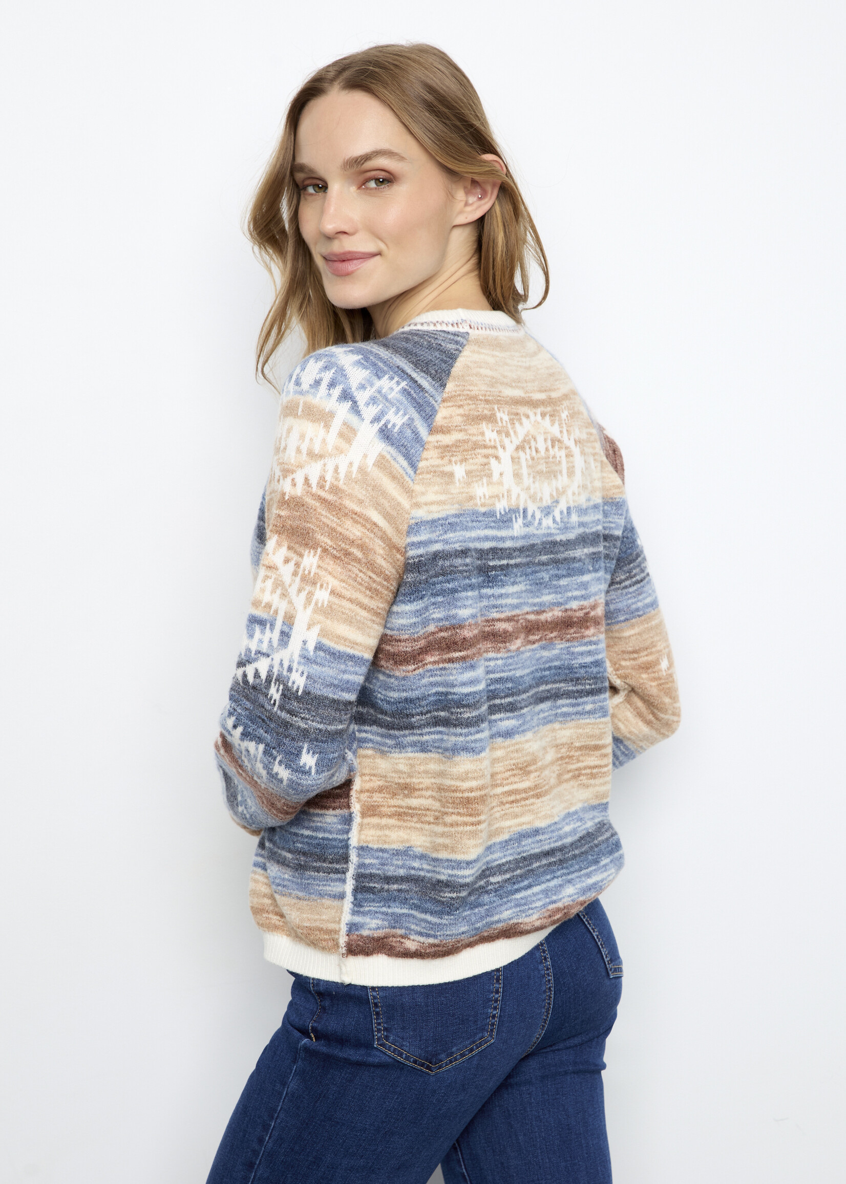 Charlie B Charlie B Raglan Sleeve Reversible Sweater