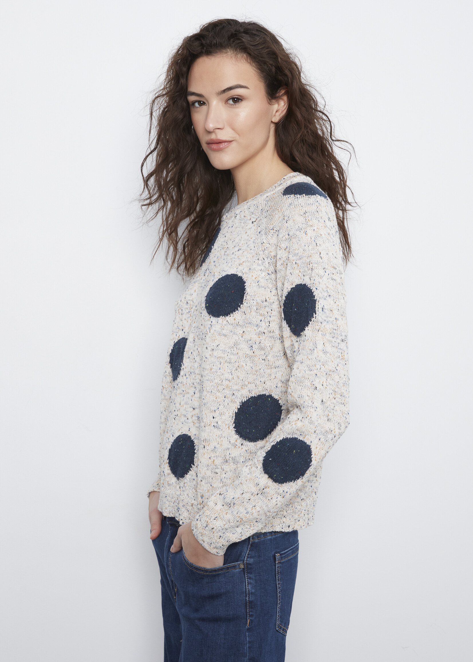 Charlie B Charlie B Polka Dot Raglan Sweater