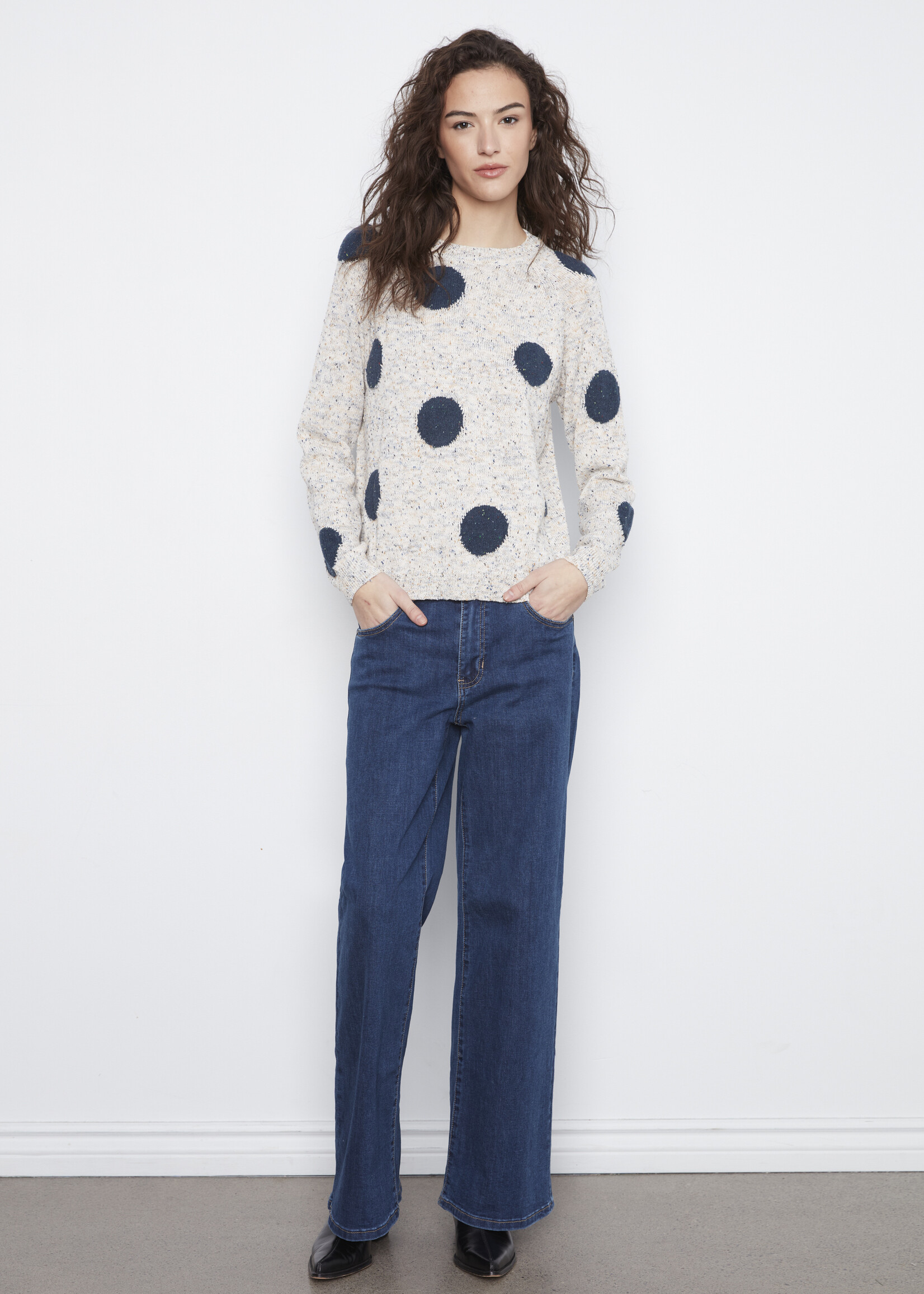 Charlie B Charlie B Polka Dot Raglan Sweater