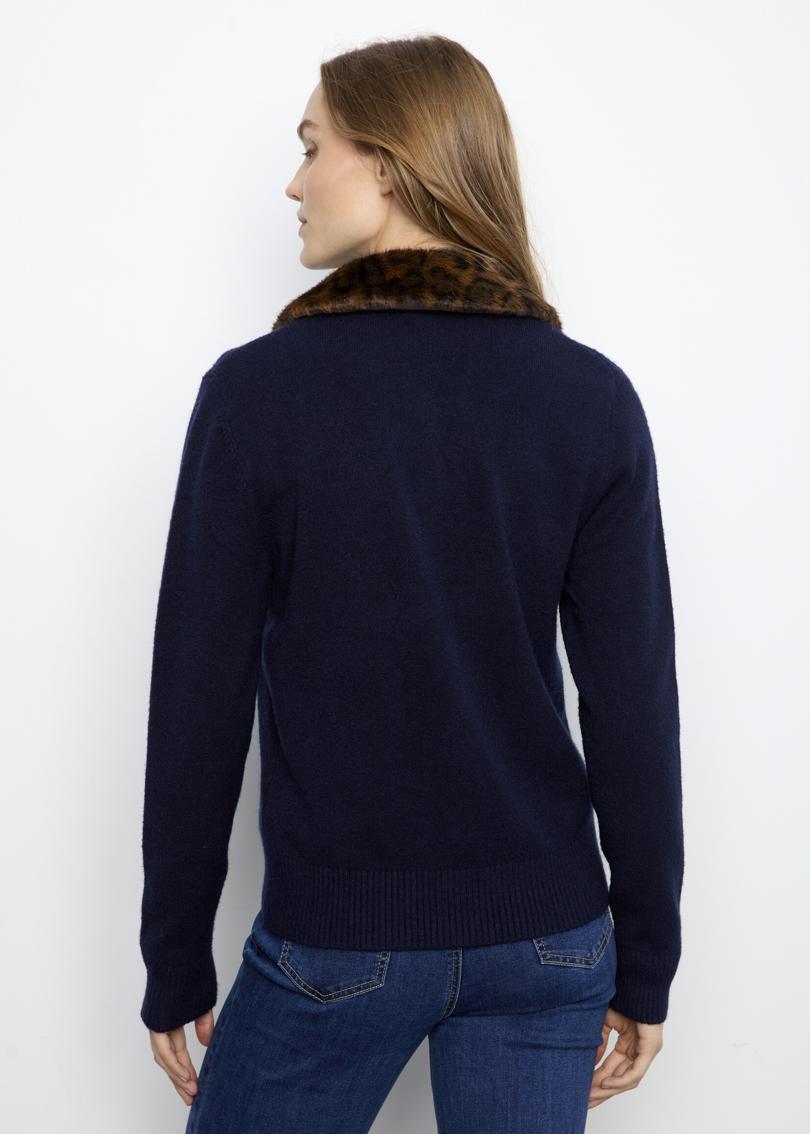 Charlie B Charlie B Cardi with Faux Fur Removable Collar