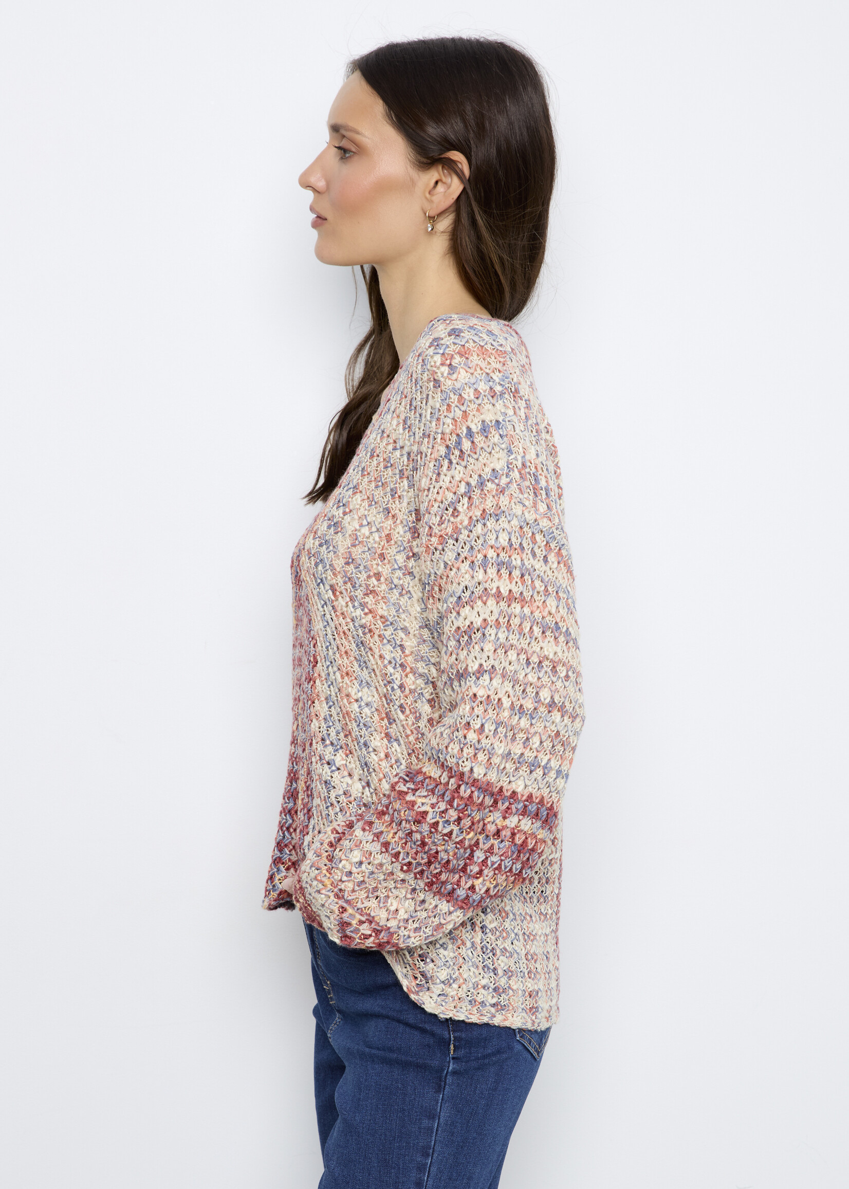 Charlie B Charlie B  Vneck Open Weave Sweater