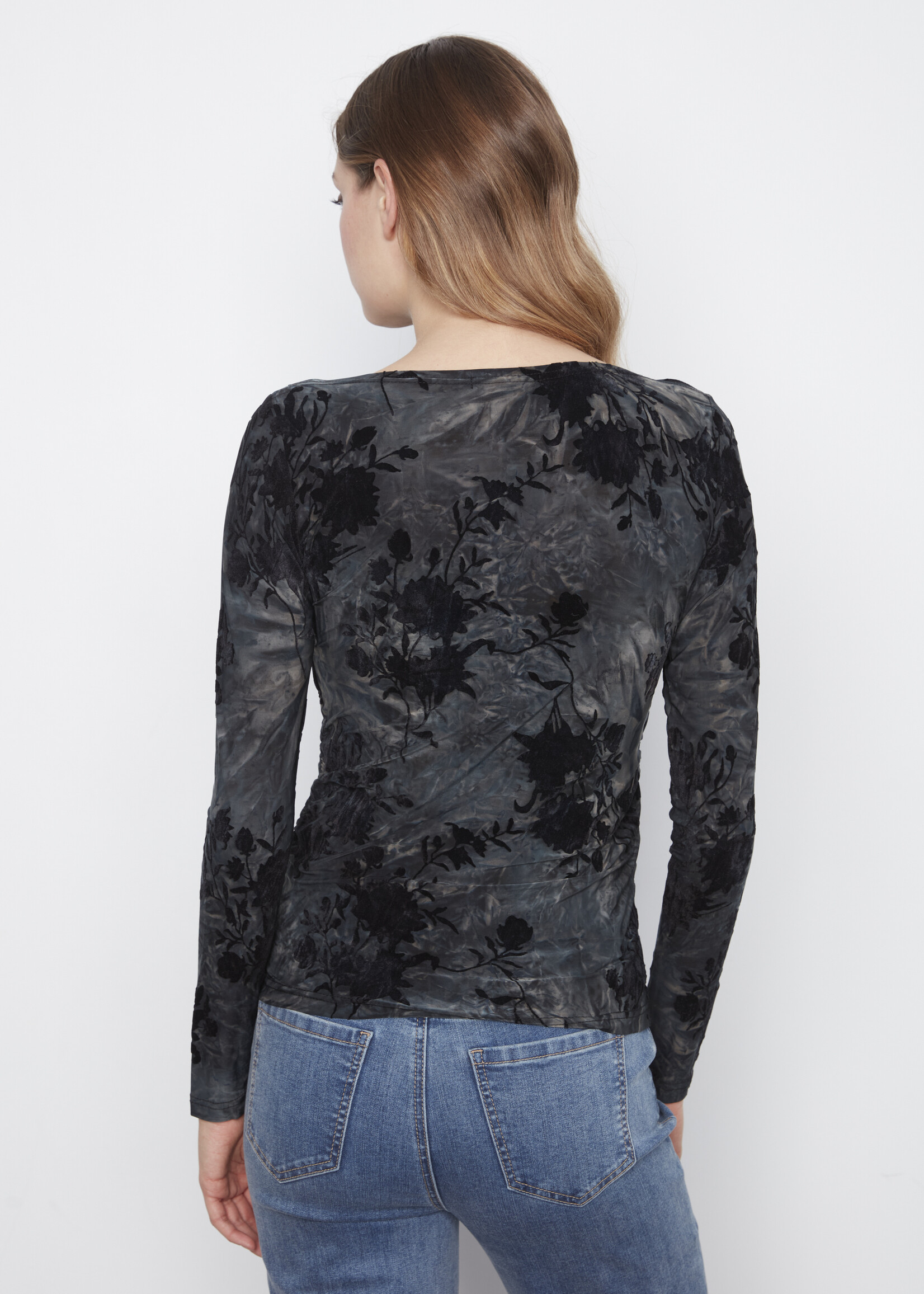 Charlie B Charlie B Ruched Flocked Jersey Top