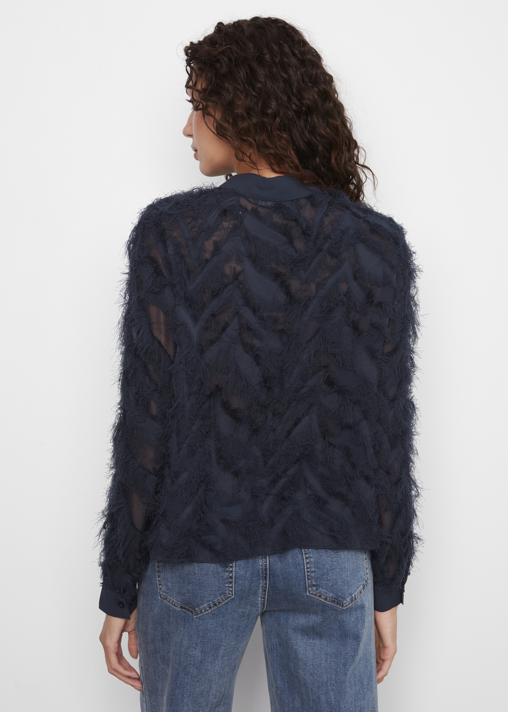 Charlie B Charlie B Fringe Fabric Chiffon Blouse