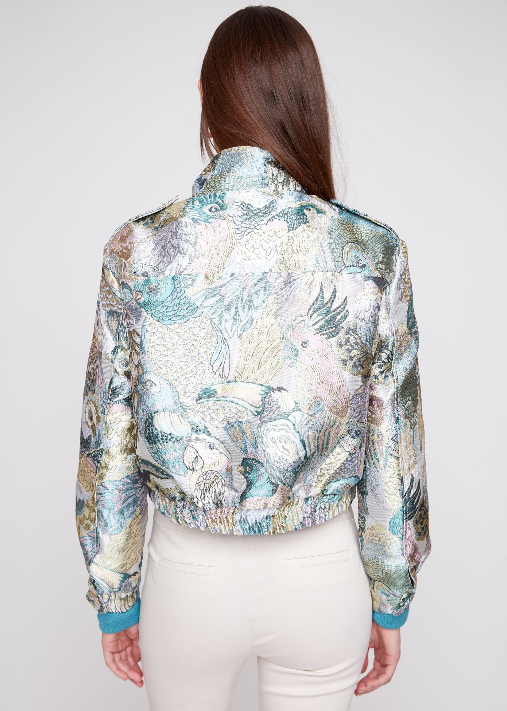 Renuar Renuar Birds Print Bomber Jacket