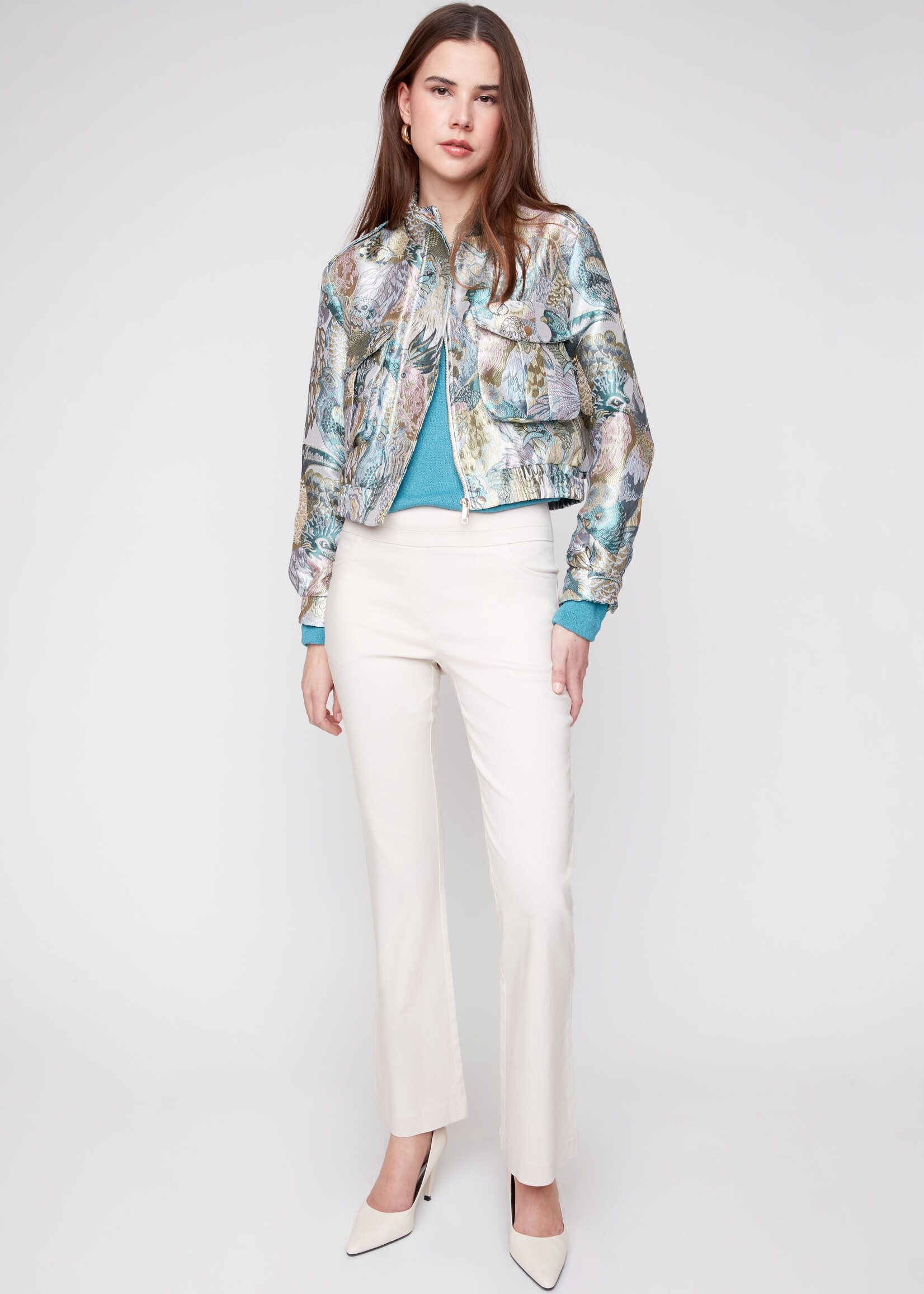 Renuar Renuar Birds Print Bomber Jacket