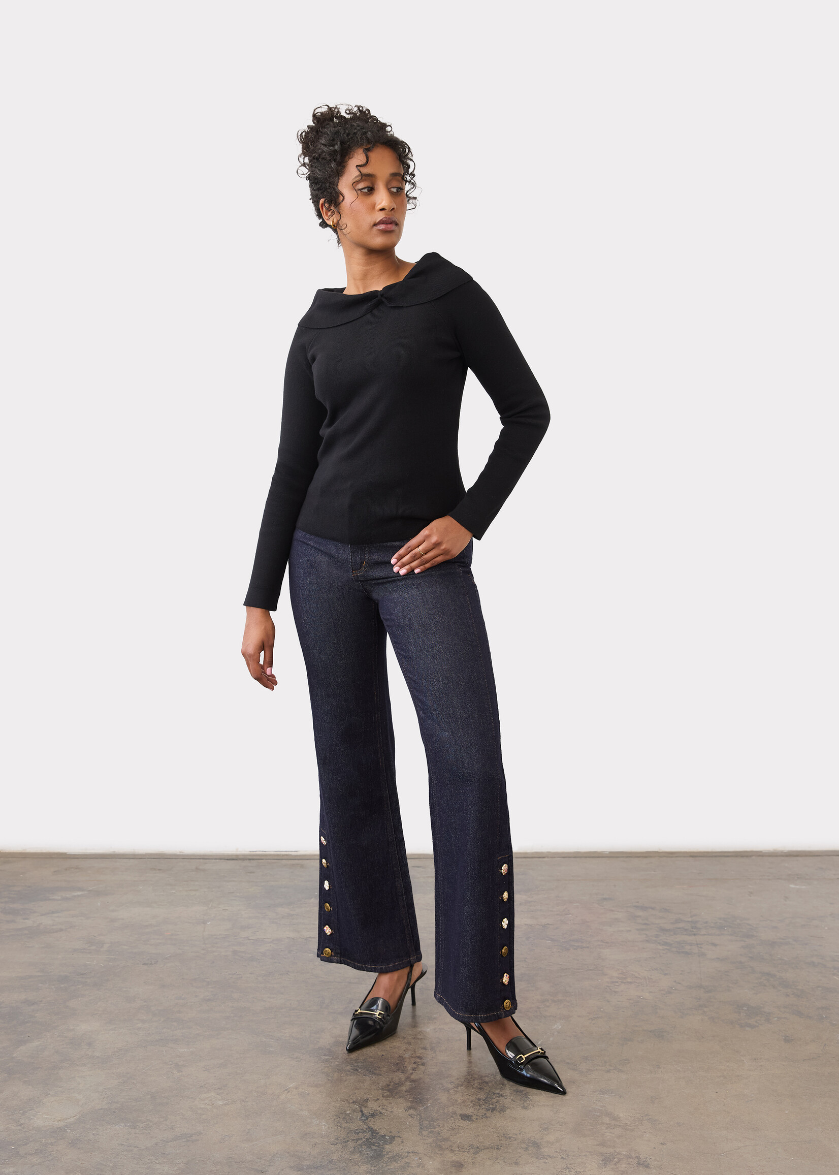 French Dressing Jeans FDJ Off The Shoulder Sweater