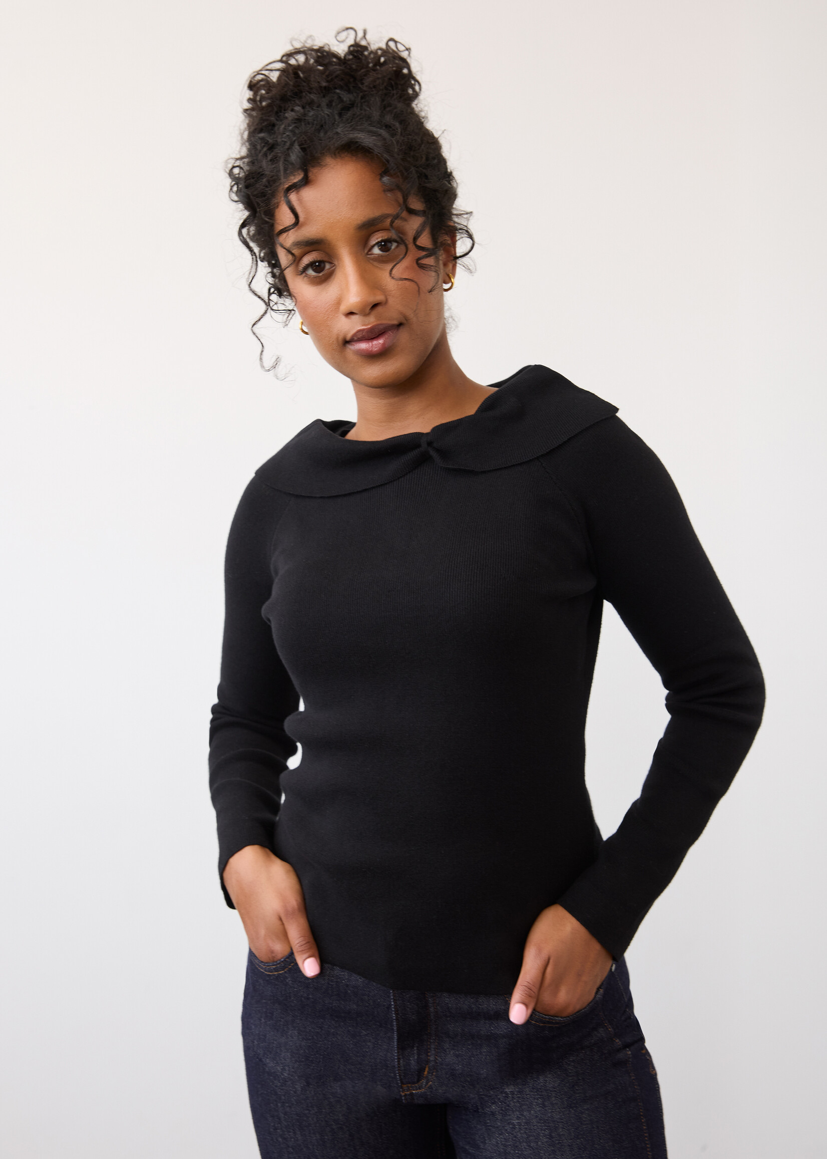 French Dressing Jeans FDJ Off The Shoulder Sweater