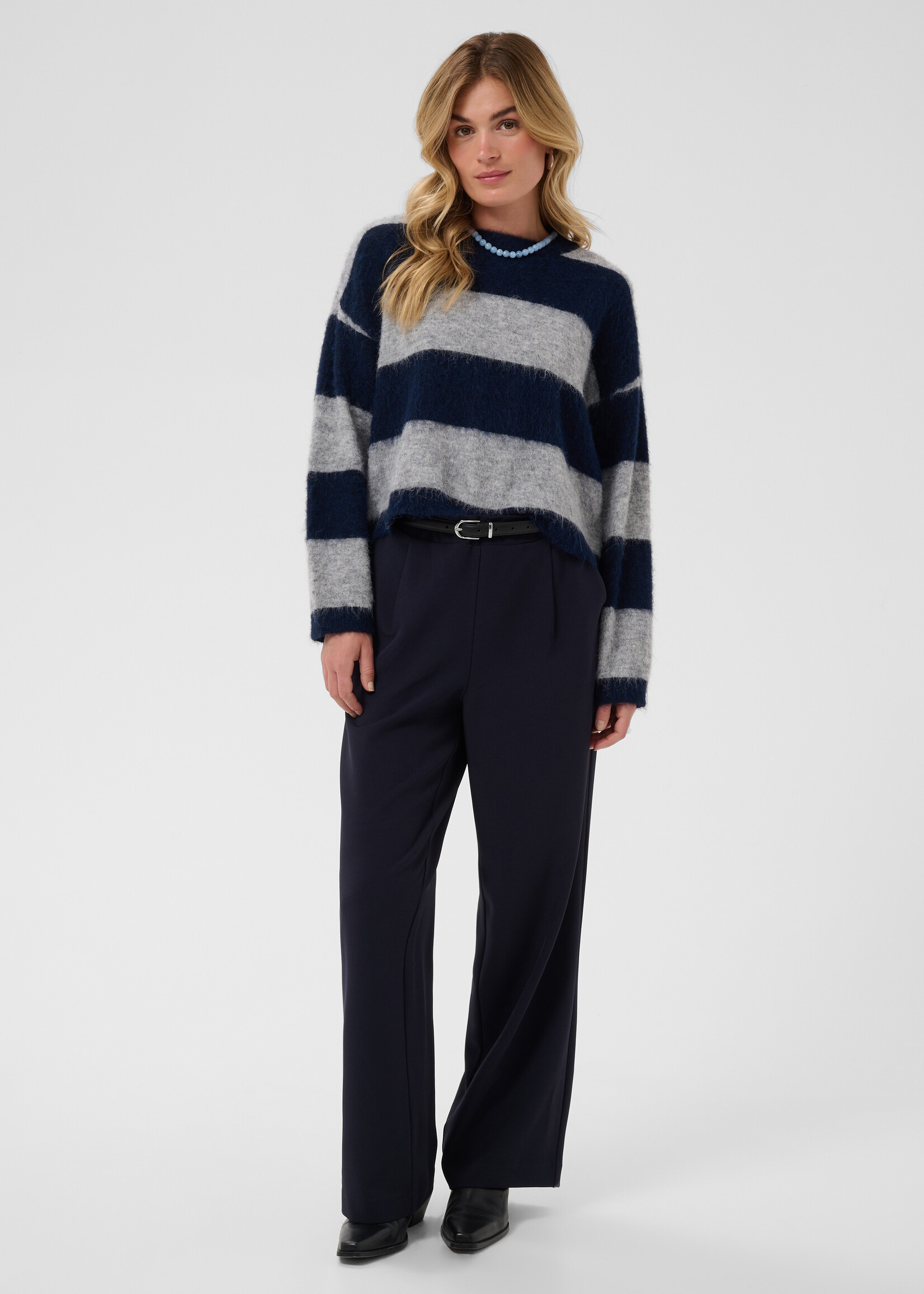 Saint Tropez Saint Tropez Tayzie Striped Crew Sweater