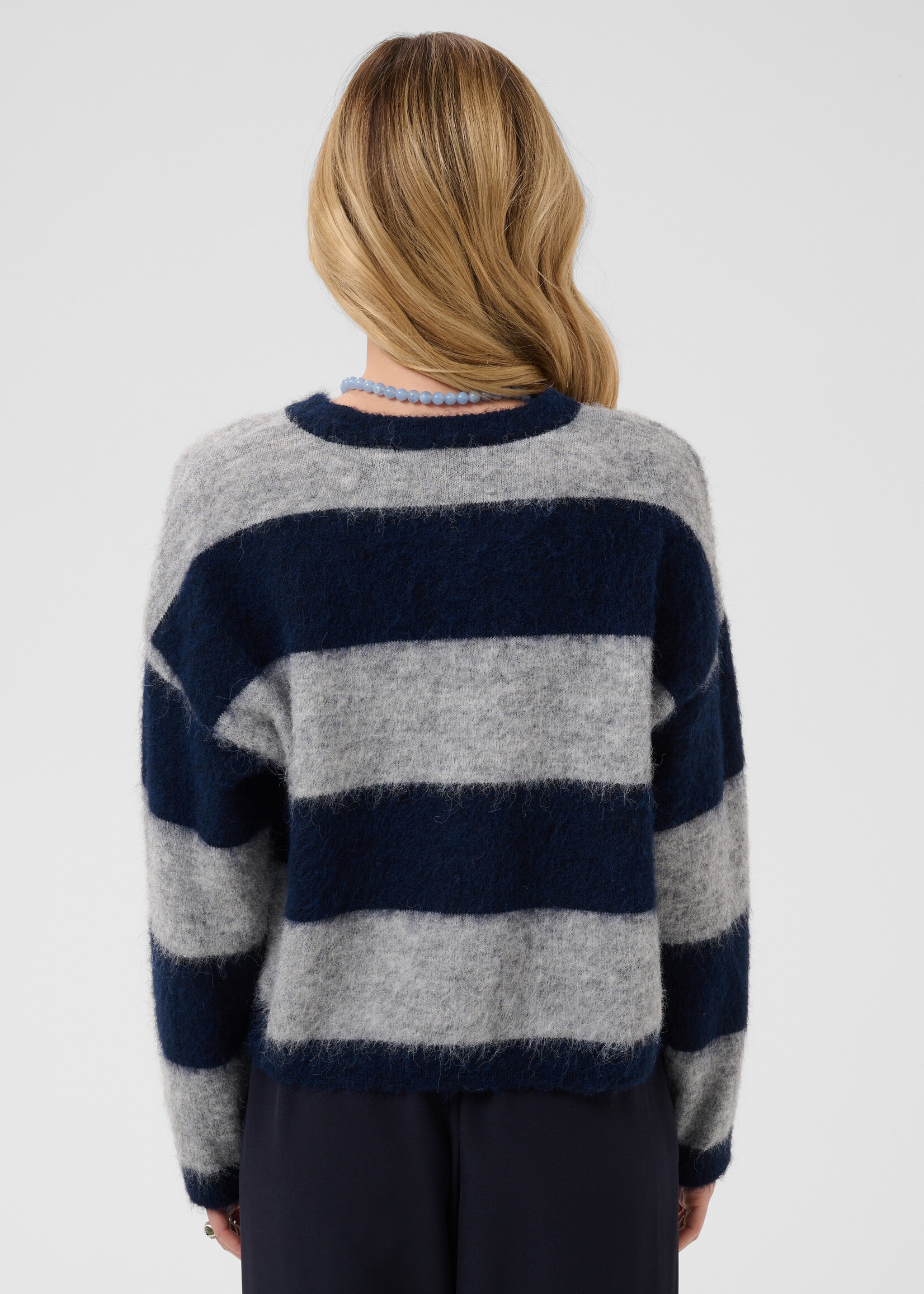 Saint Tropez Saint Tropez Tayzie Striped Crew Sweater