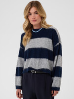 Saint Tropez Saint Tropez Tayzie Striped Crew Sweater
