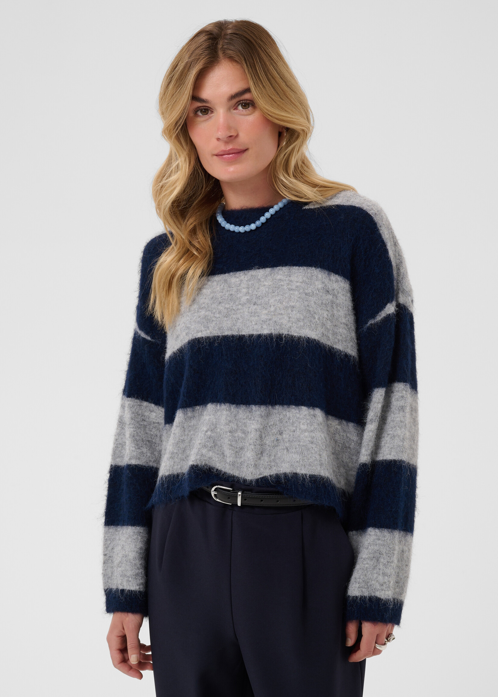 Saint Tropez Saint Tropez Tayzie Striped Crew Sweater