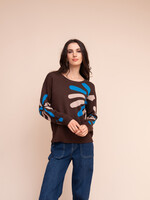 Alison Sheri Alison Sheri Flower Detail Crew Sweater
