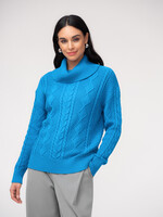 Elena Wang Elena Wang Cowl Neck Cable Sweater