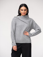 Elena Wang Elena Wang Button Detail Boat Neck Sweater