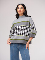 Elena Wang Elena Wang  Mock Neck Glencheck Top