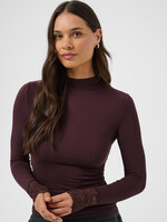 Kaffe Kaffe Omi Lace Sleeve Detail Mock Neck Top