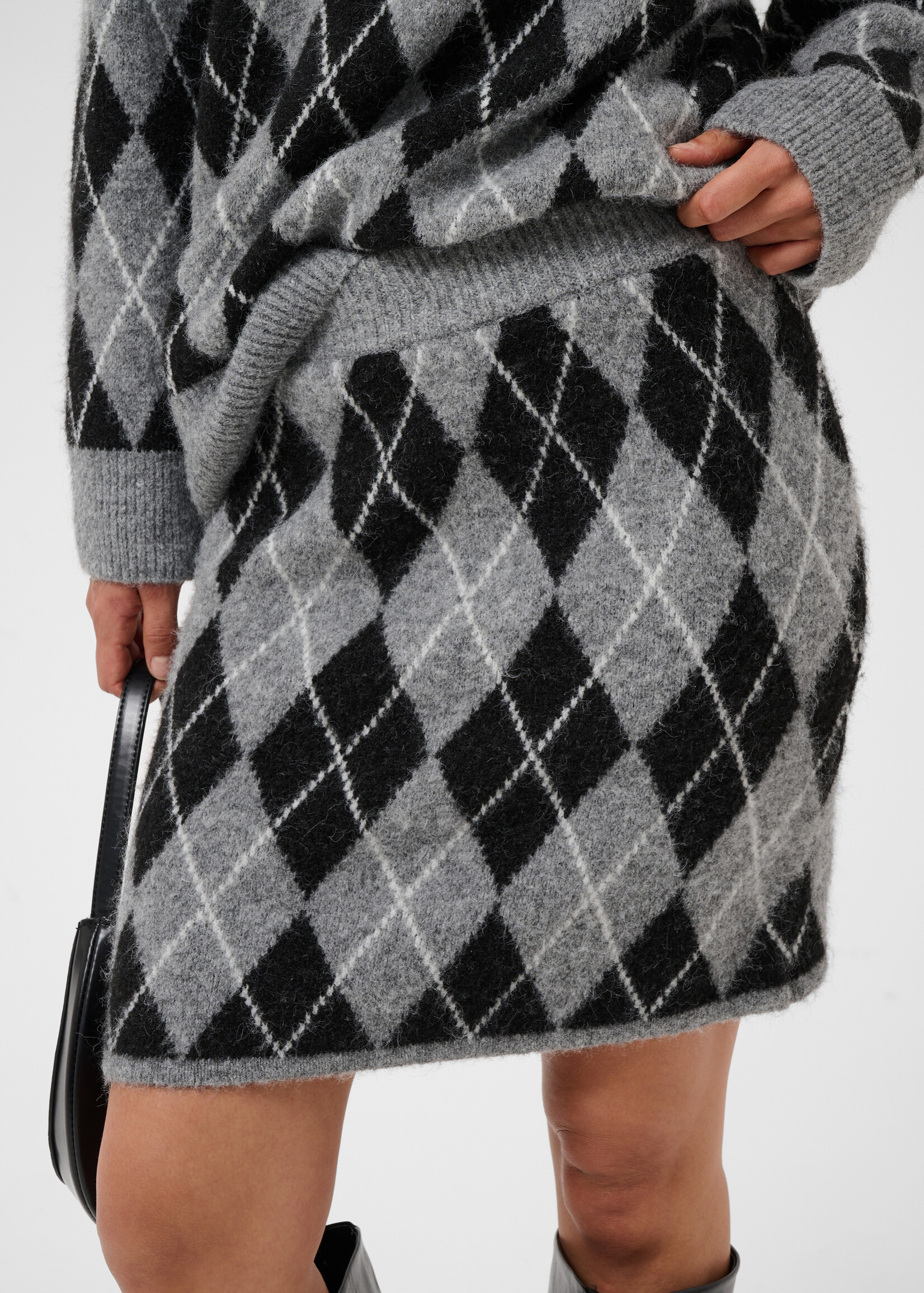 Kaffe Kaffe Simone Plaid Knit Pull On Skirt