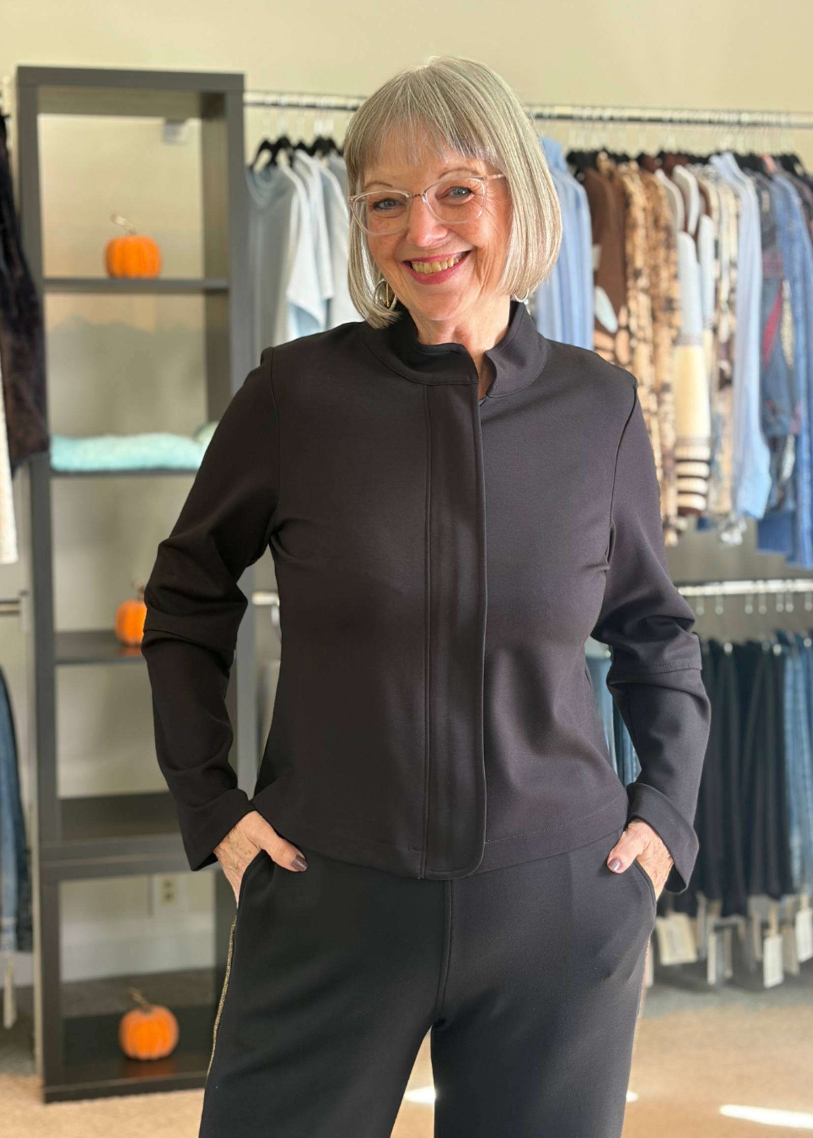 PURE PURE Black Zip Jacket