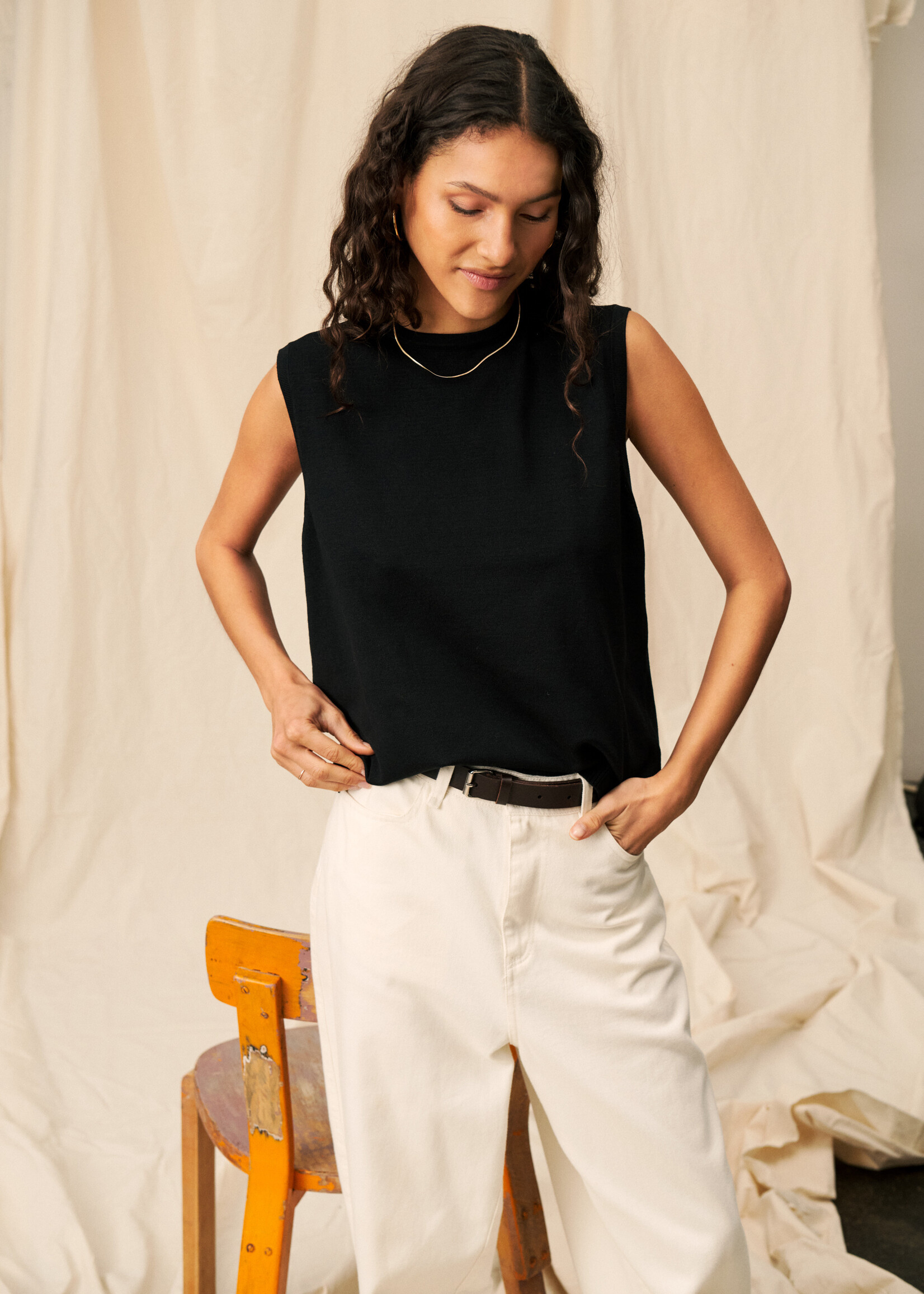 Saint Tropez Saint Tropez Mila Crew Knit Vest