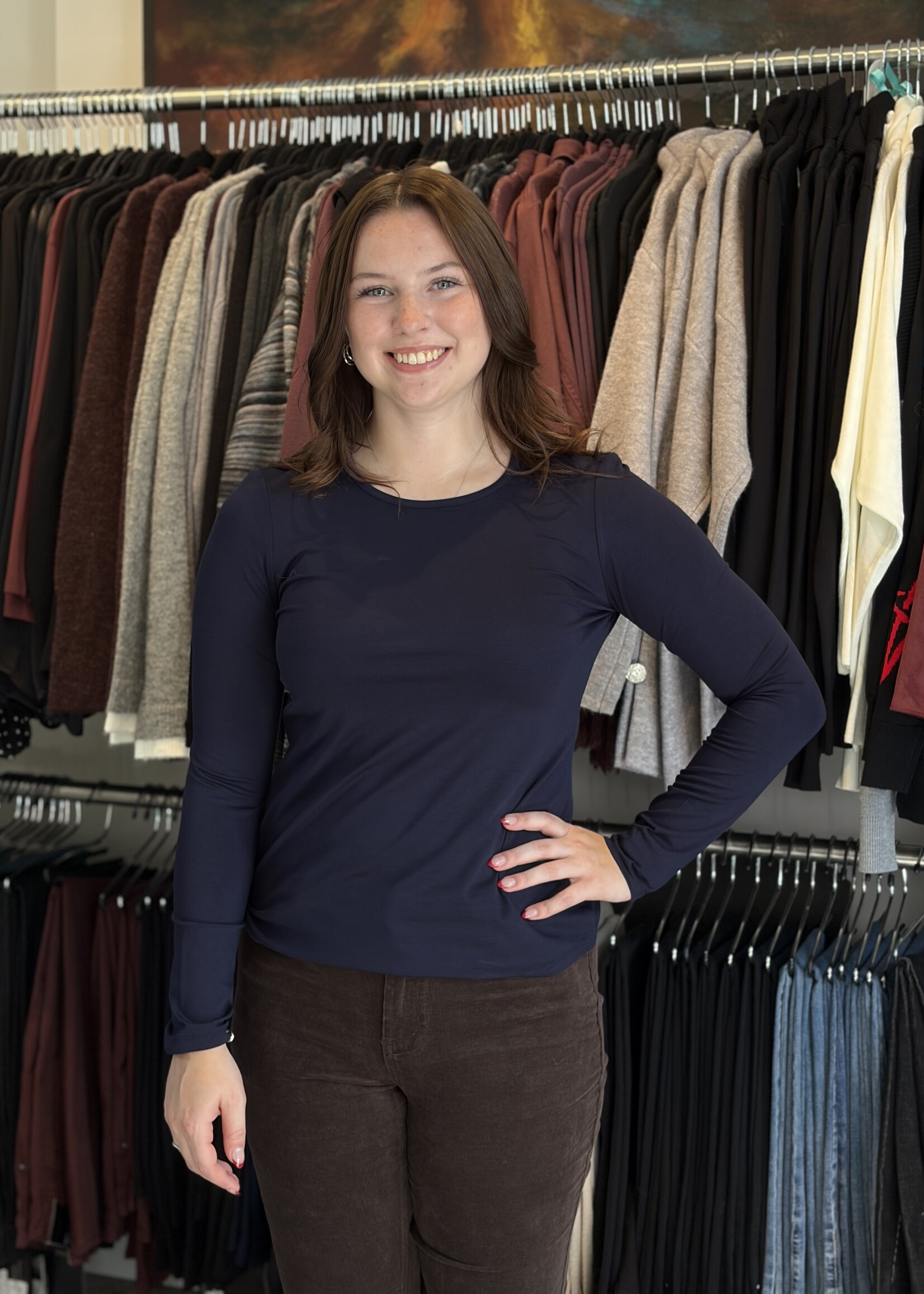 PURE PURE Long Sleeve Crew Tee