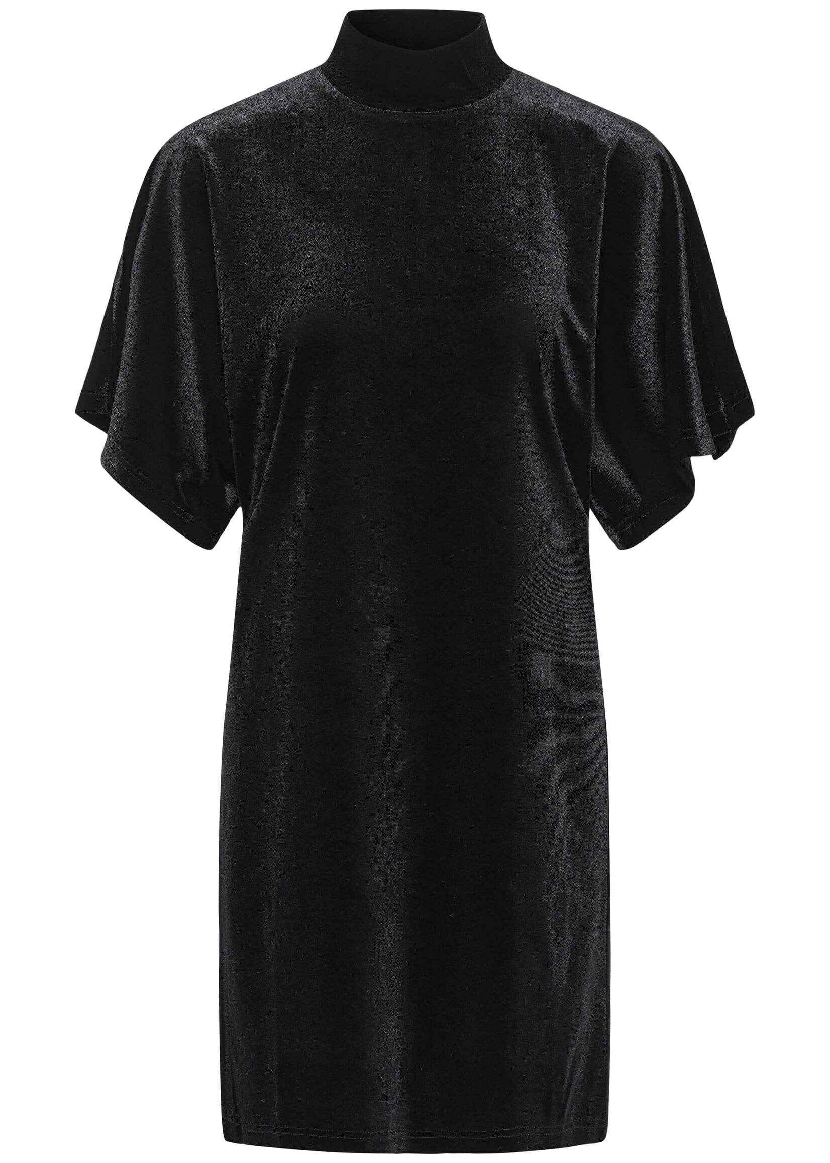 Kaffe Kaffe Kelly Mock Neck Short Slv Velour Dress