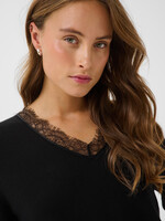 Kaffe Kaffe Lizza Lace Trimmed V-Neck Top
