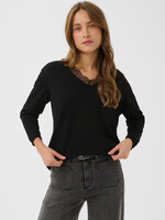Kaffe Kaffe Lizza Lace Trimmed Vneck Top