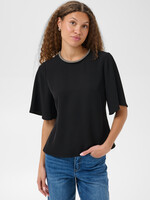 Kaffe Kaffe Alia Sparkle Neckline Short Slv Top