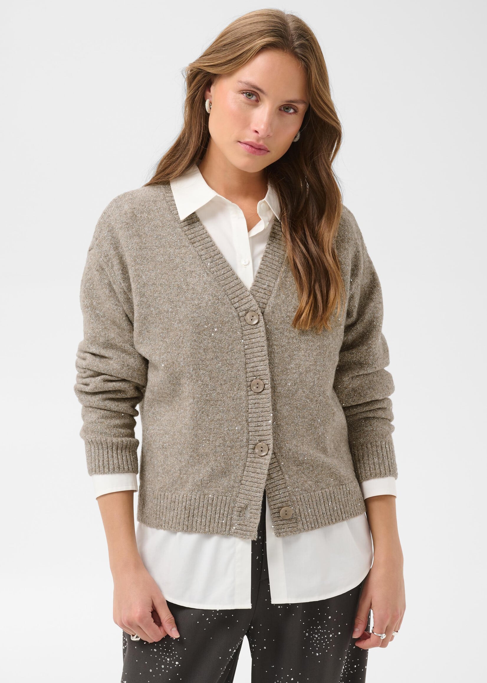 Saint Tropez Saint Tropez Nova Sparkle V-Neck Cardigan