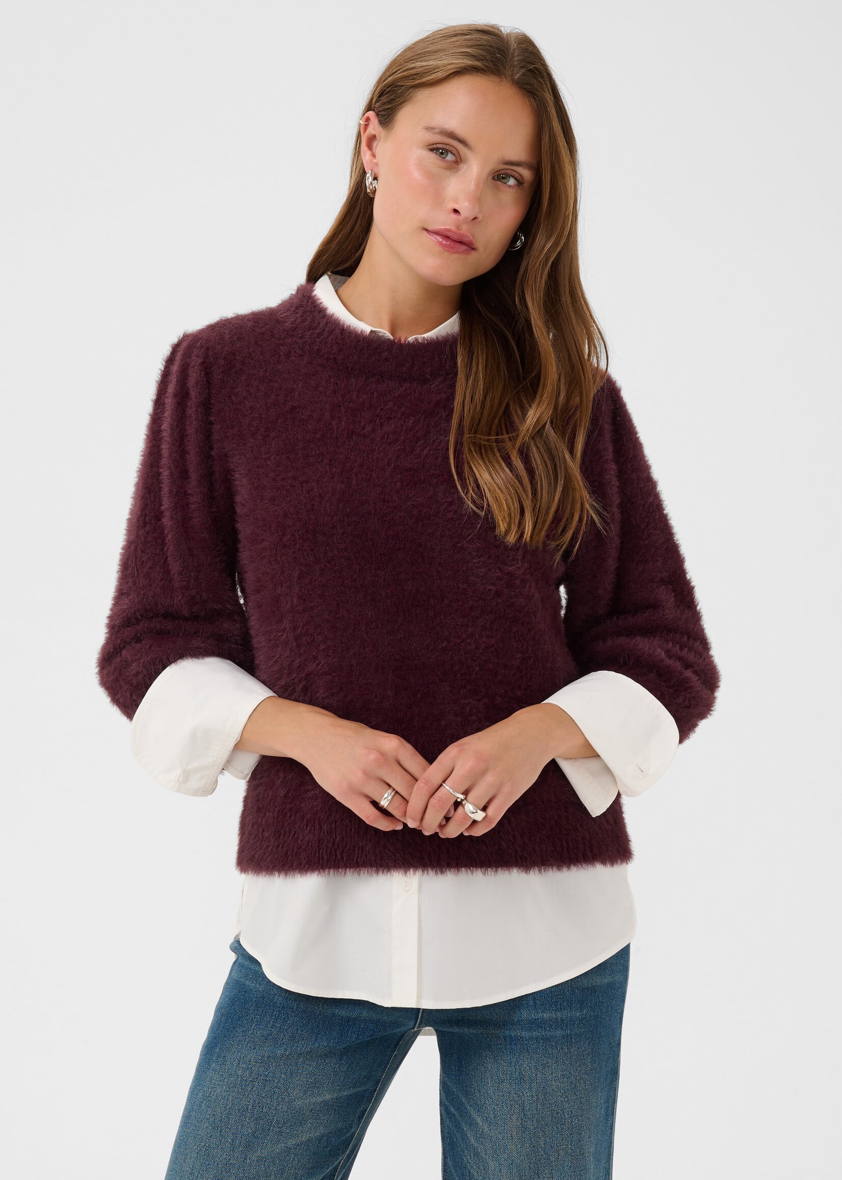 Saint Tropez Saint Tropez Banni Fuzzy Crew Sweater