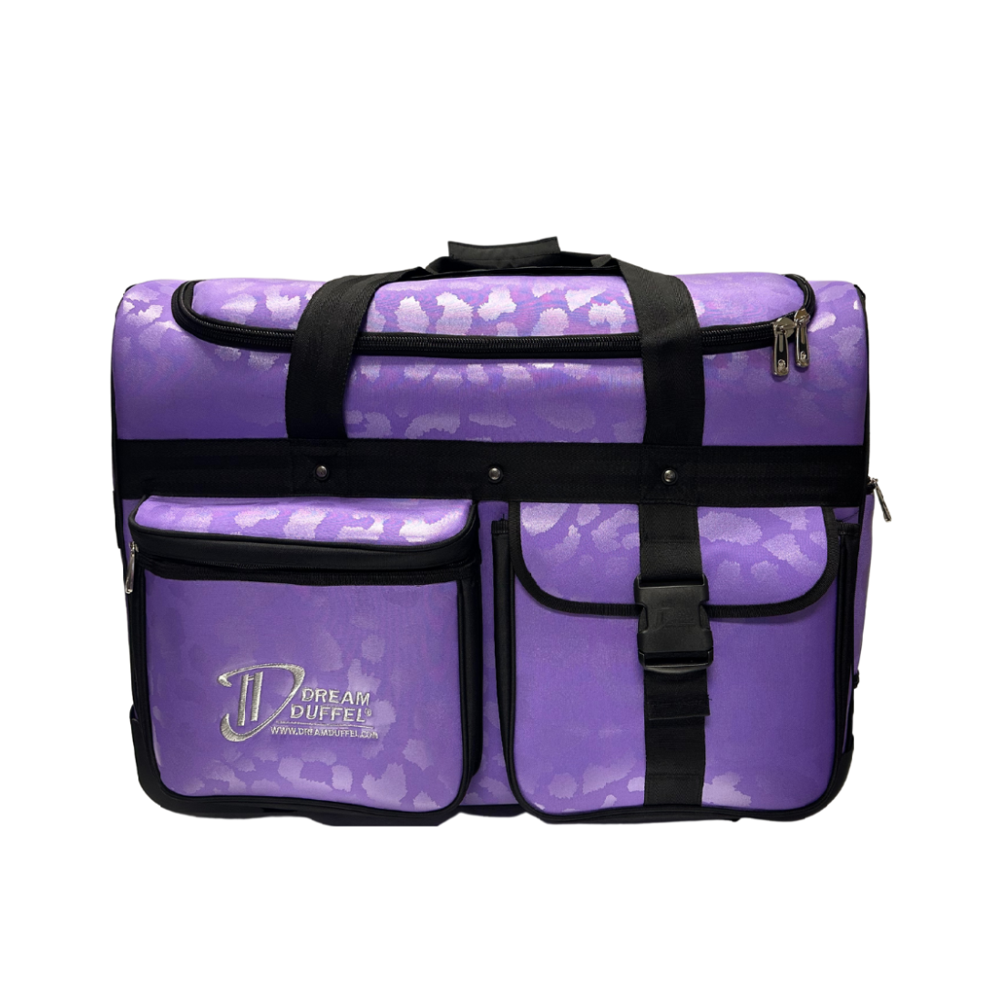 Limited Edition Dream Duffel Small Monochrome Leopard Purple