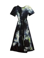 Raquel Allegra Flutter Maxi Dress - Cosmic Leaf