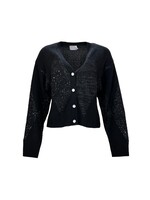 Brodie Miriam Sequin Cardi Sweater - Black & Sequin