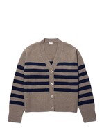 Kule The Raffa Cardigan Sweater - Biscuit & Navy