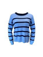 Brodie Two Tone Boxy Stripe Sweater - Splash & Denim