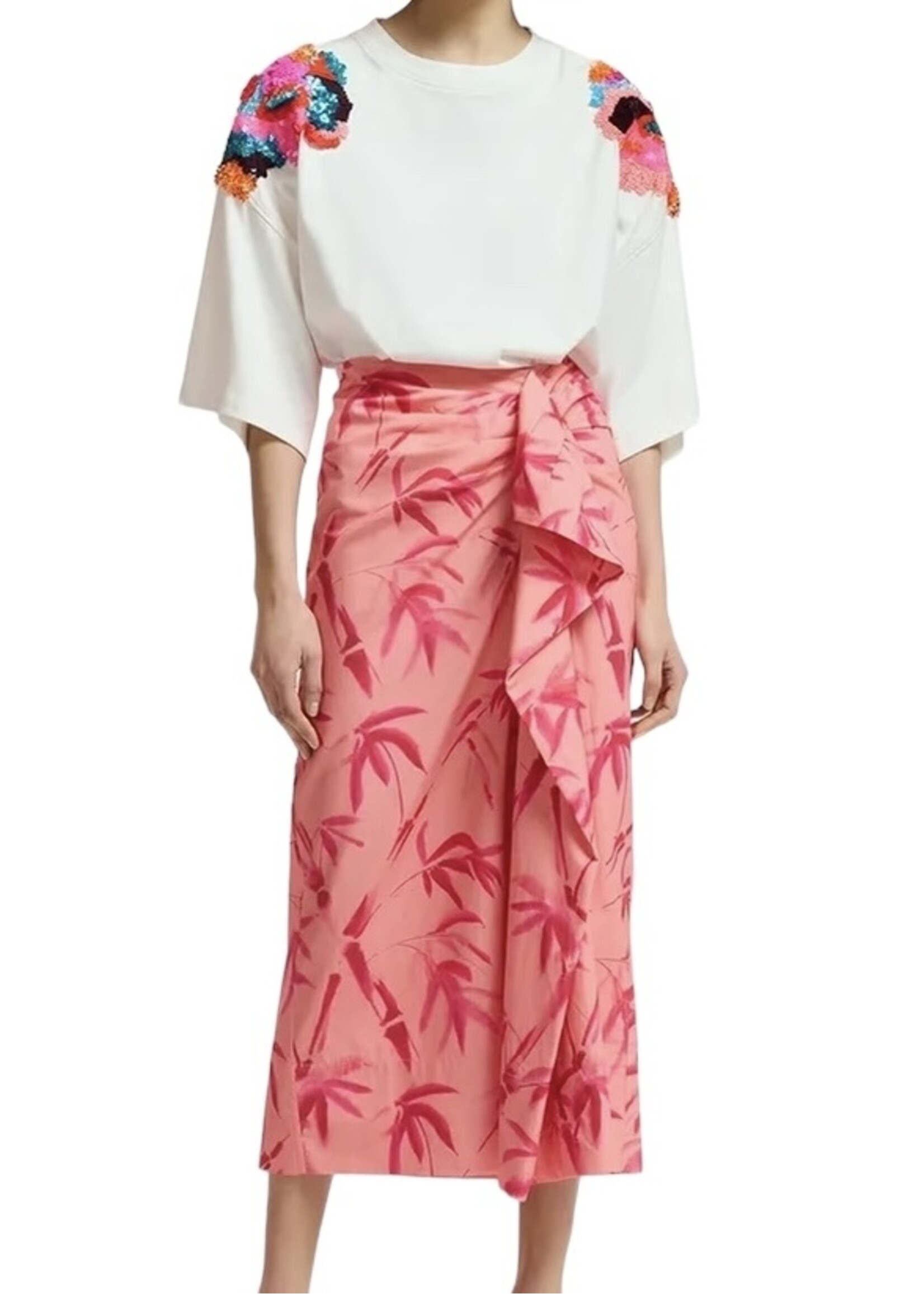 Essentiel Antwerp Fester Embroidered T-Shirt - Off White