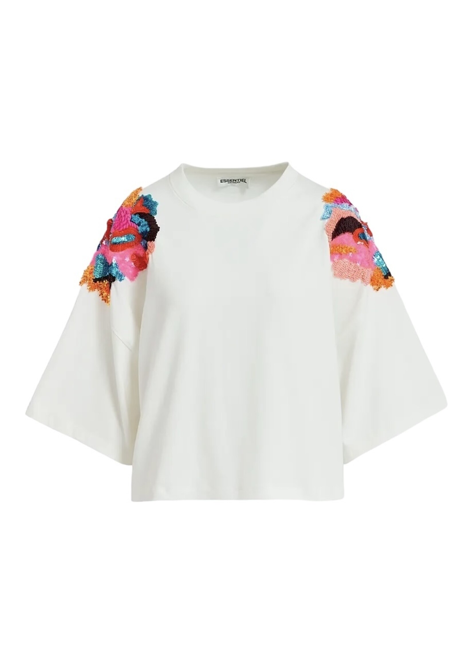 Essentiel Antwerp Fester Embroidered T-Shirt - Off White