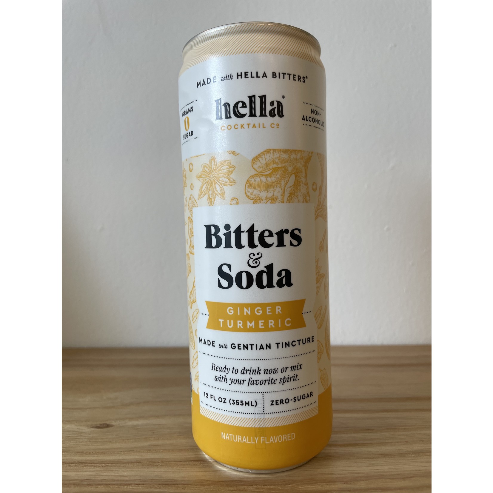 Hella Bitters & Soda Ginger Turmeric Can The Zero Co