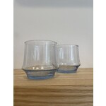ATLVNTG Set of Two Vintage Blue Low Ball / Rocks Glasses