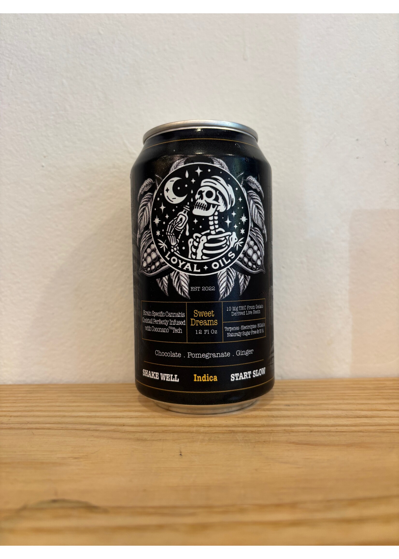 Loyal Oils Loyal Oils 10 MG 12 oz Can 'Sweet Dreams' Chocolate, Pomegranate, Ginger