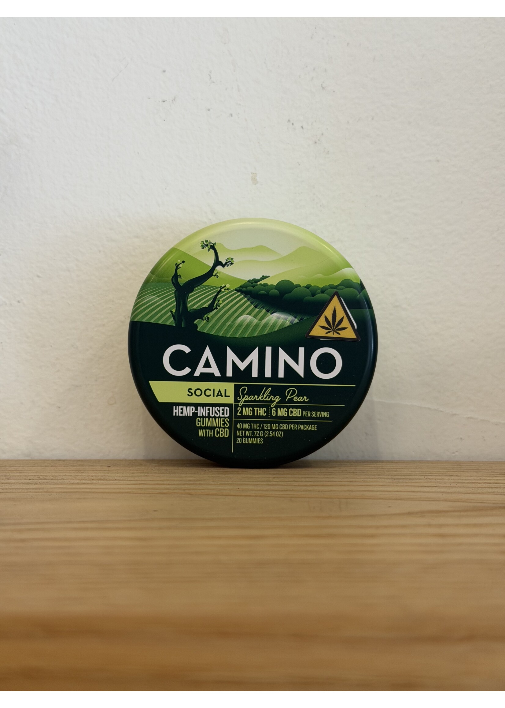 Camino Camino Gummies Social Sparkling Pear 2 MG THC + 6 MG CBD