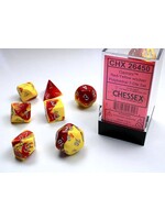 Chessex 7 Die Red Yellow & Silver Gemini