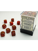 Chessex 36 D6 Glitter Ruby & Gold