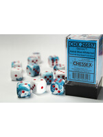 Chessex 12 D6 Astral Blue, White & Red Gemini