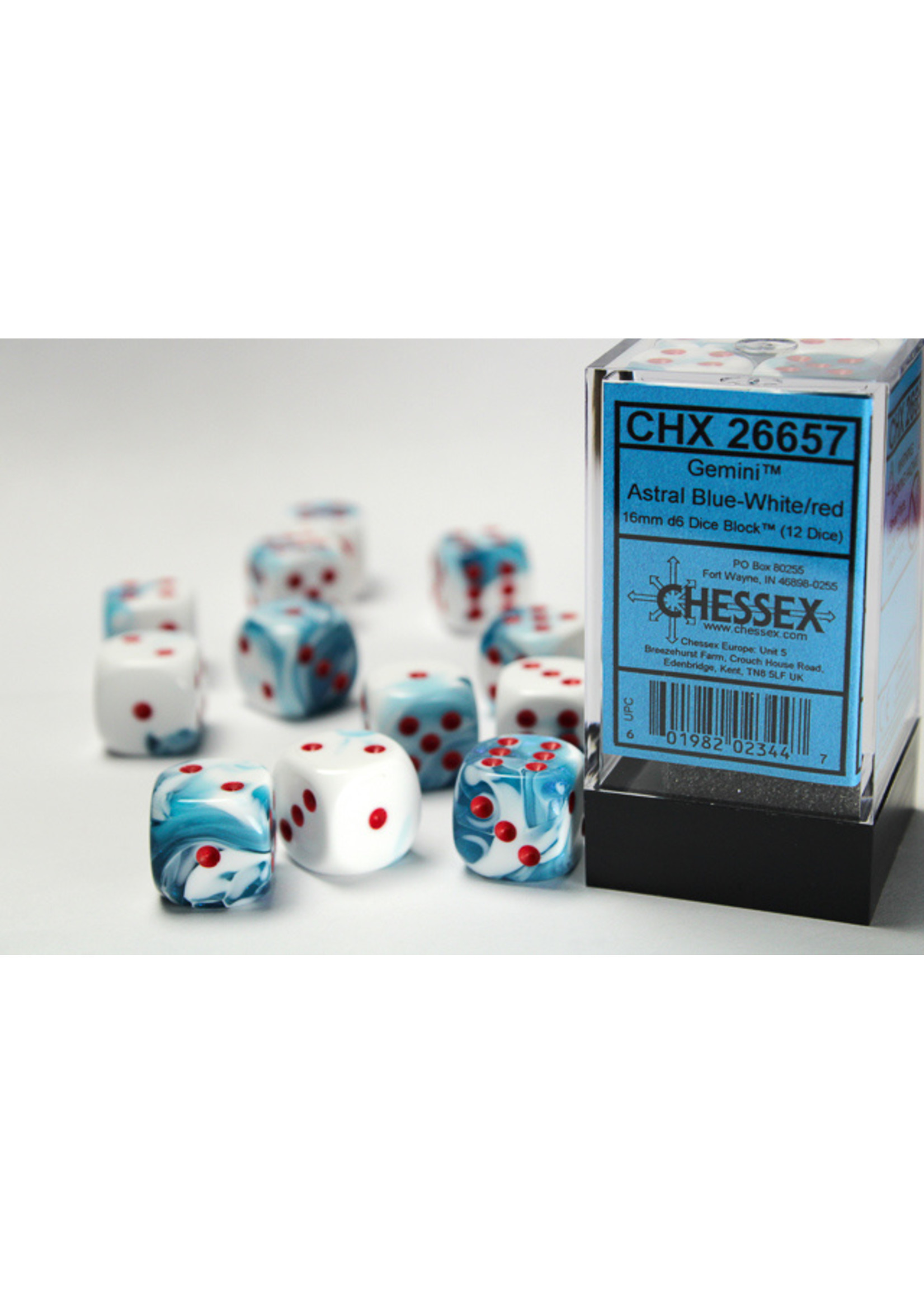Chessex GMNI 12d6 astral blue-white/red