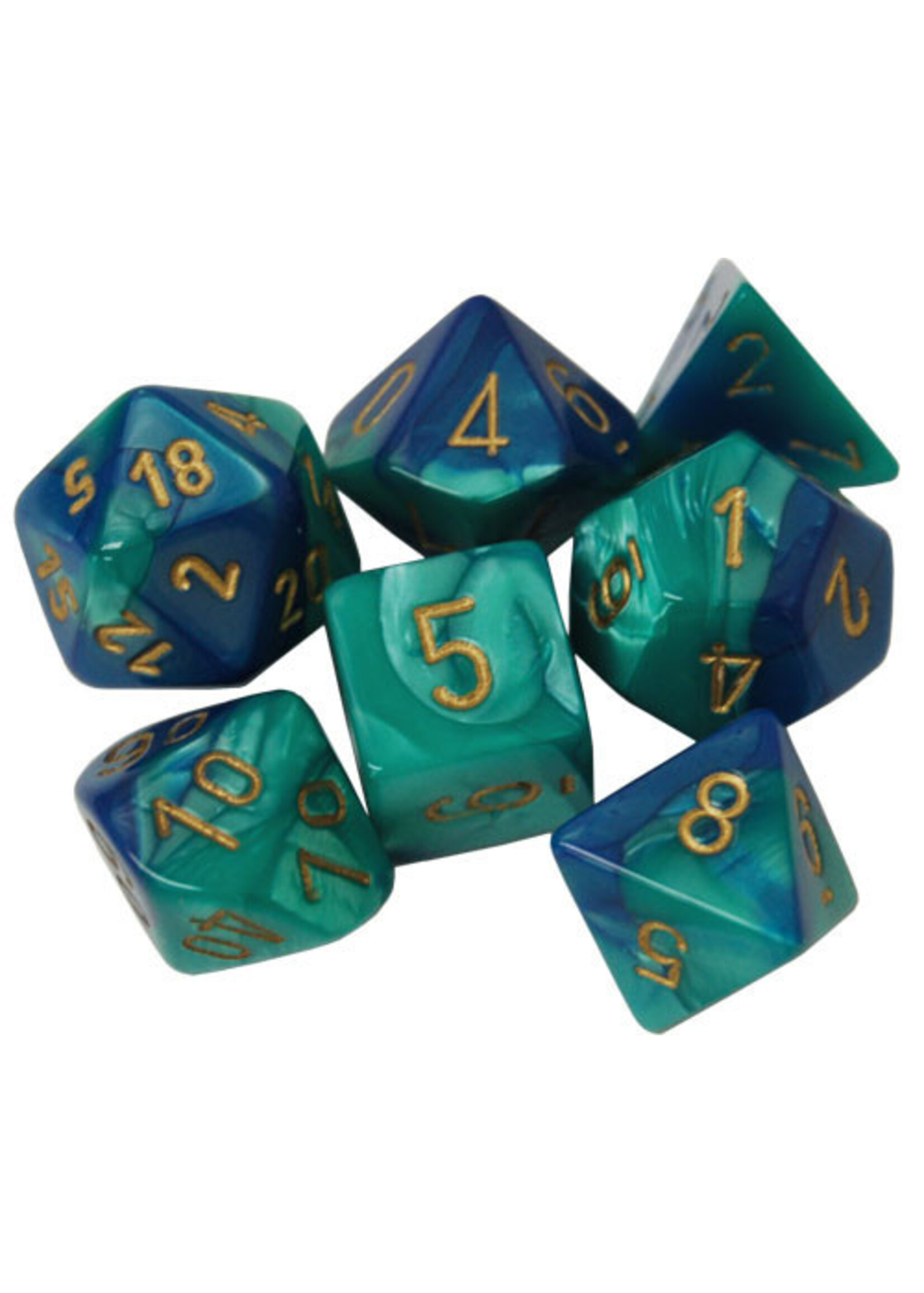 Chessex GMNI 7die blue-teal/gold