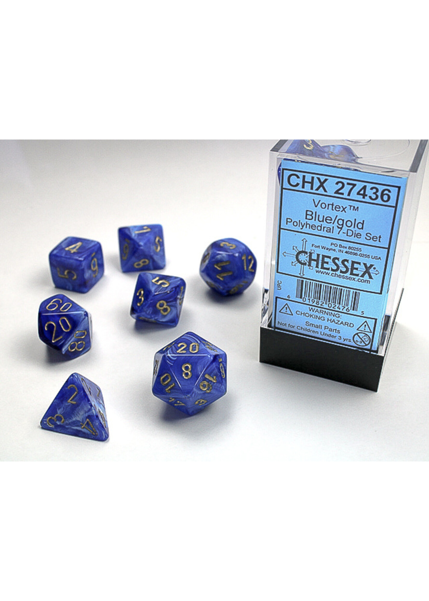 Chessex VRTX 7die blue/gold