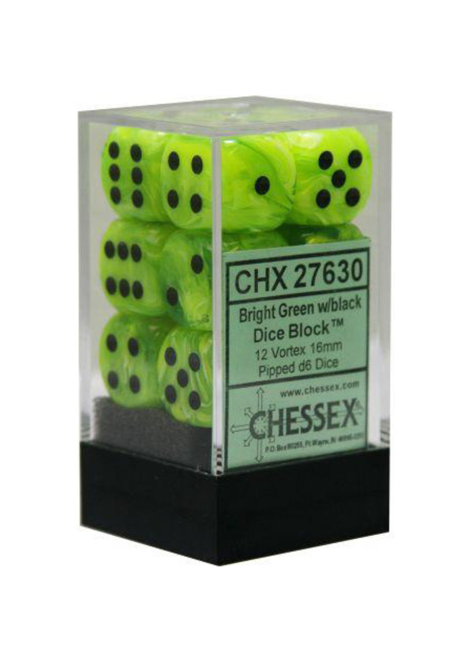 Chessex VRTX 12d6 bright green/black