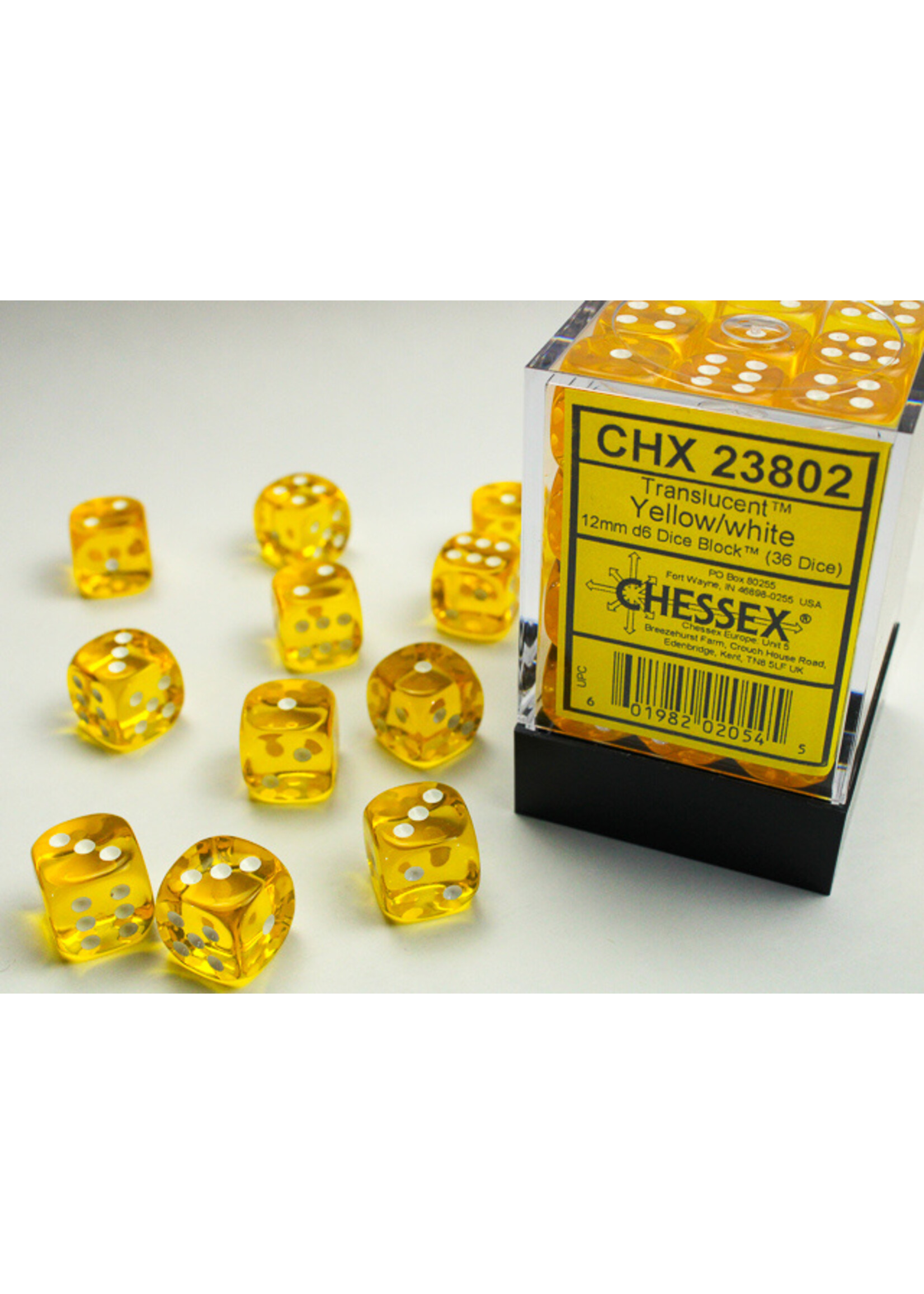 Chessex TRAN 36d6 yellow/white