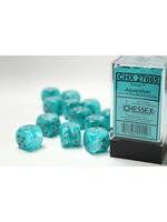Chessex 12 D6 Aqua & Silver